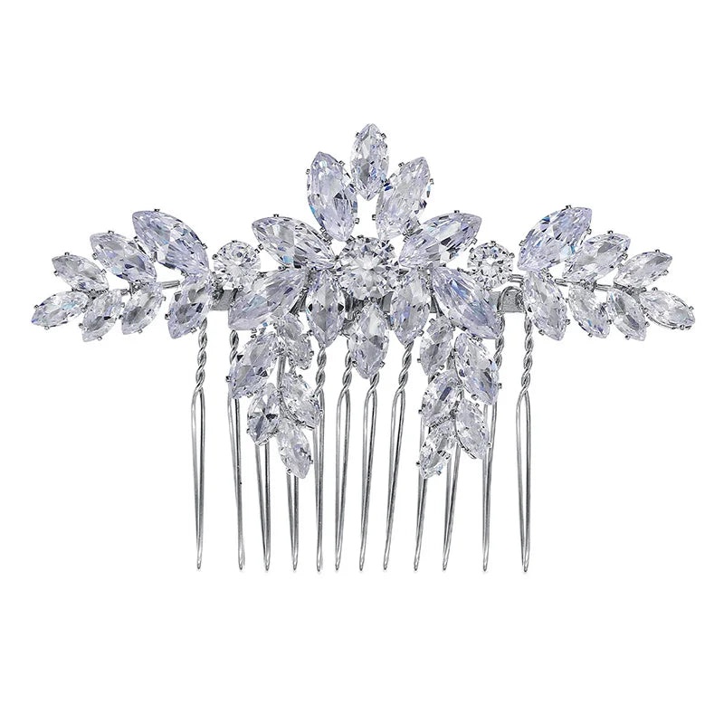 New Luxury Zirconia Bridal Hair Comb Sparkling Handmade Hair Comb for Women Wedding Headpieces Jewelry Accessories