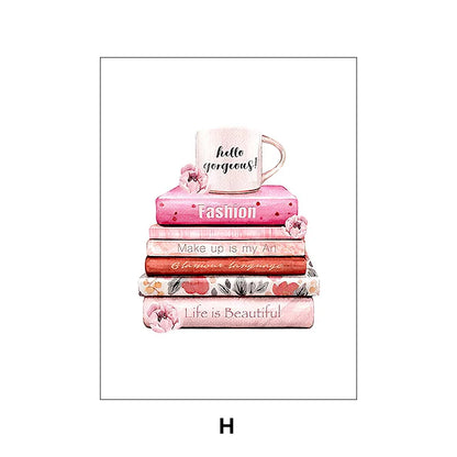 Fashion Makeup Pink Wall Art Women'S Perfume Canvas Painting Art Posters And Prints Home Decor Modern Sweet Flower Painting