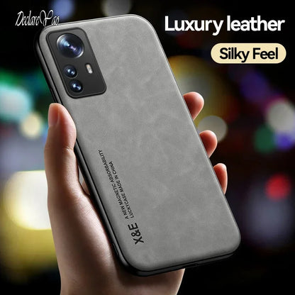 DECLAREYAO Slim Suede Leather Hard Coque For Xiaomi Mi 14T 13T 12T 11T 10T 9T 15 Pro 14 Ultra 13 12 12X 12S 11 Lite Case Cover