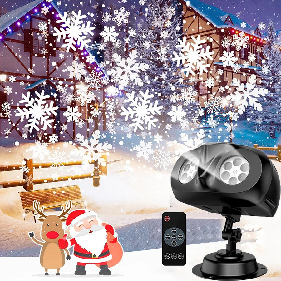 Christmas Snowfall Projector Light Outdoor Snowflakes Light Projector Waterproof Dynamic LED Snowfall Projector Light