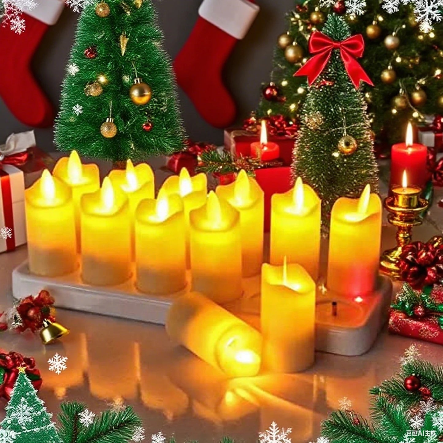Set of 12 Rechargeable Remote-Controlled LED Candles Light with Realistic Flickering Flames Mood Lighting for Home Décor Candles