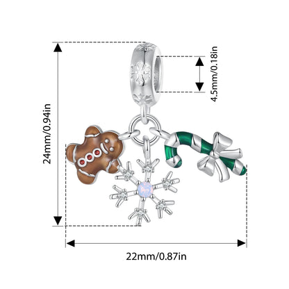 WOSTU 925 Sterling Silver Snowflake Charm Winter Snow Beads Purity Original Fit for Women Girls Necklace DIY Fine Jewelry Gift