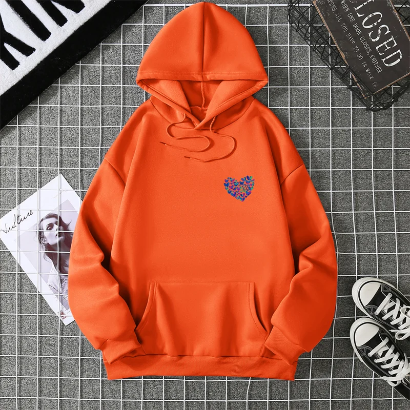 A Simple Depiction Of Love Printed Women Hooded Graphic Funny Hoodies O-Neck Loose Casual Tops Sport Street Fashion Sweatshirt