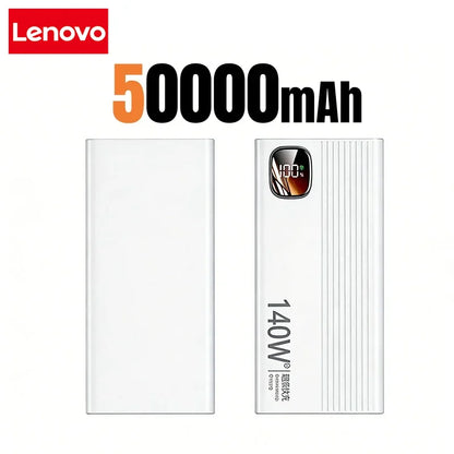Lenovo 500000mAh 140W PowerBank Super Fast Charge Portable Powerbank External Battery Charger LED Display For iPhone