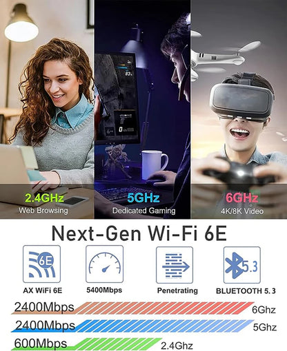 WiFi 6E 5374Mbps AX210 PCIE WIFI Adapter Wireless Bluetooth 5.3 802.11AX Network Card Powerful 10dbi Antenna For Win 10/11