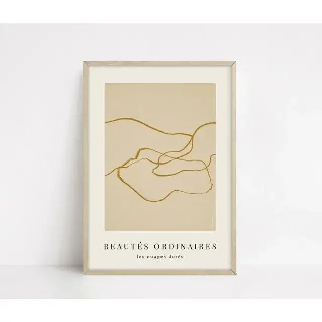 Modern Abstract Beige and White Canvas Painting  Scandinavian Neutral Wall Art Print for Home Decor  Art Gallery Poster
