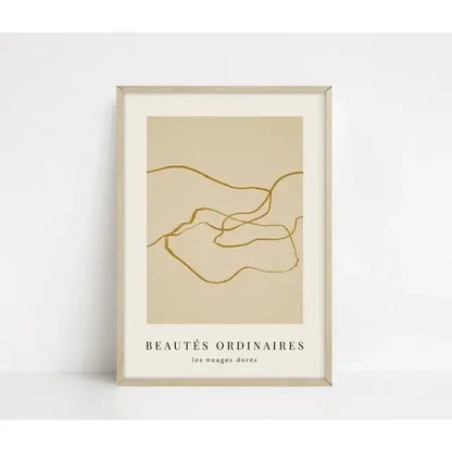 Modern Abstract Beige and White Canvas Painting  Scandinavian Neutral Wall Art Print for Home Decor  Art Gallery Poster