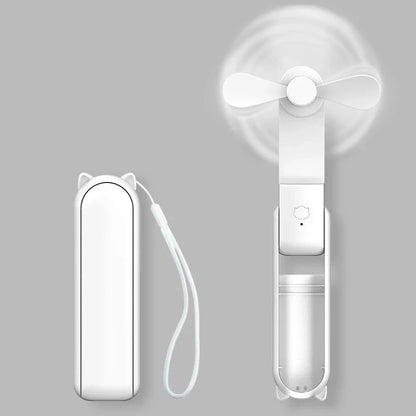 Portable Mini Fan USB Rechargeable 3-speed Adjustable Foldable Handheld Fan Suitable for Women, Student, Travel, Outdoor Use