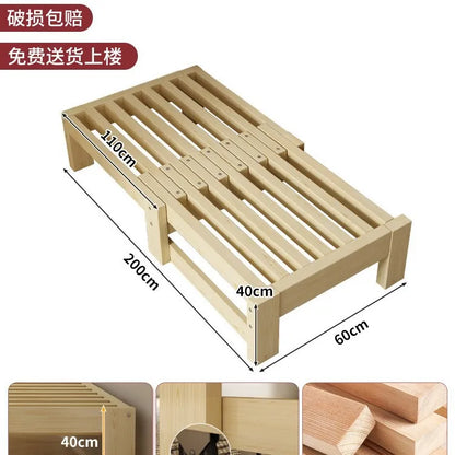 Solid wood telescopic bed pull-out bed small apartment living room tatami people simple push-pull bed dual-purpose stacked sofa