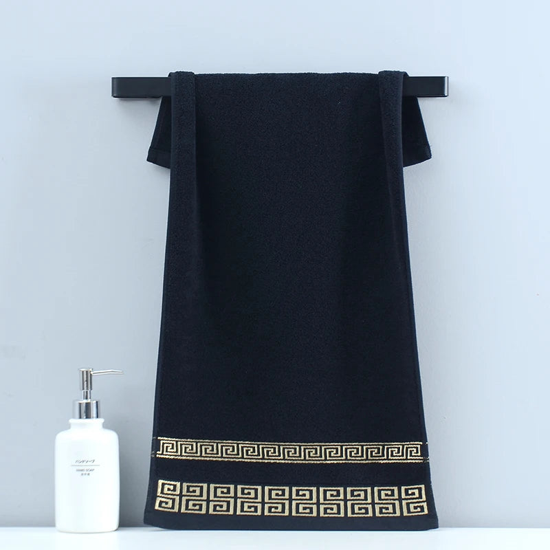 1/4/6pcs Embroidered Cotton Towel Set Bathroom 34x74cm/70x140cm Bath Towel Cover Personalized Sport Gift Big Towels Blue Green