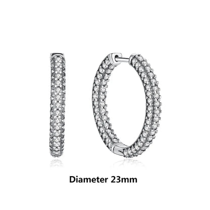 New 2026 Original 925 Sterling Silver Earrings For Women Piercing Hoop Love Heart Earings Rose Gold Wedding Gift Luxury Jewelry