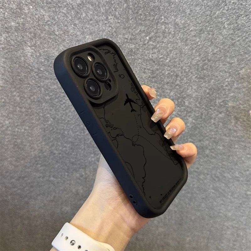 Travel-nspired Airplane Route Desian Case For Xiaomi Mi 11 Lite 5G 4G 14T 14 13T 13 12T 12 Poco X6 X5 X3 F5 F6 M6 Pro Soft Cover