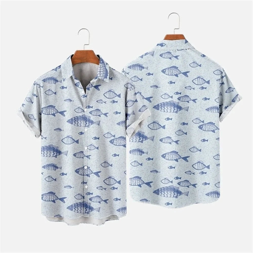 Hawaiian Flower Social Shirt 3d Print Boston Lobster Fashion Short Summer Casual Vintage Harajuku Cadiz Camisas Casuais Blouse