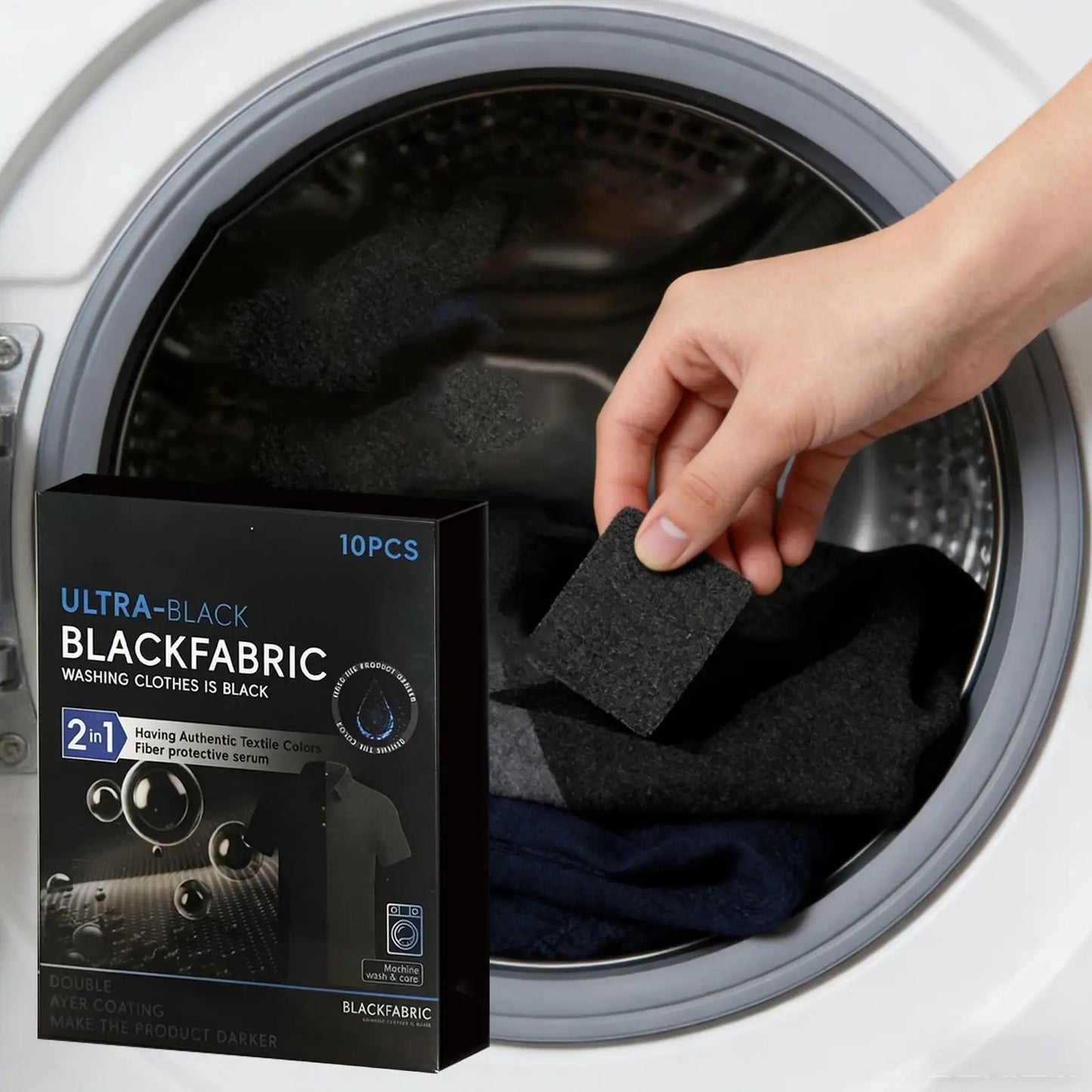 Black Fabric Dye Tablet 10pcs Long Lasting Color for Synthetic Polyester Denim Linen Clothing Laundry Dyeing Machine Home Craft
