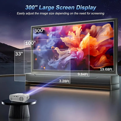 POWERFUL Portable 13000Lux Projector Native 4K 1080P Android 14 WiFi 6 Bluetooth 5.4 Home Movie Outdoor FHD Projectors Beamer