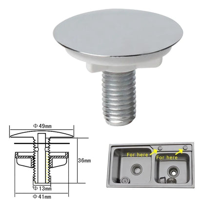 Kitchen Sink Tap Hole Covers Stainless Steel Basin Hole Sealing Plug Anti-leakage Basin Laundry ABS Plastic 49mm Accessories