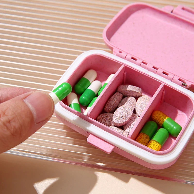Mini Portable Pills Organizer Case 3 Grids PillBox Tablet Storage Container Weekly Medicine Pill's Box Pill Case Dispense