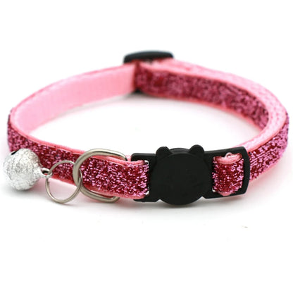 Cat Collar Adjustable with Bell Breakaway Adjustable Kitten Cat Sequin Collar Neck Strap Cat Pet Supplies Puppy Accessories