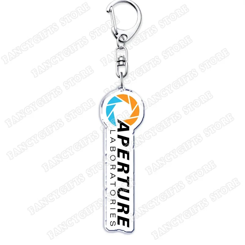 Trending Video Game Keychains for Accessories Bag Glados Aperture Laboratories Science Keyrings Jewelry Gamer Fans Gaming Gifts