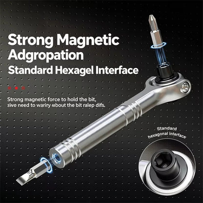 60 Teeth Ratchet Wrench 7 Gear Lockable 270° Rotatable Detachable Magnetic Adsorption Forward Reverse Adjustable Hand Tool Heavy