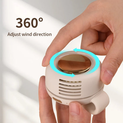 Portable Fan Mini Handheld Rechargeable Bladeless Electric Fan Clip Waist Fan Suitable for Outdoor Ventilation Desktop Small Fan