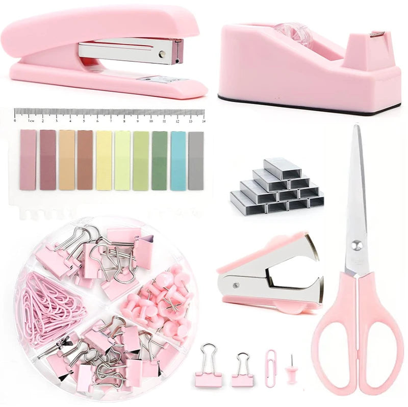 Desk Organizers Accessories Office Supplies with Stapler, Staple Remover, Clips, Scissor, Rule back-to-school Students Supplies