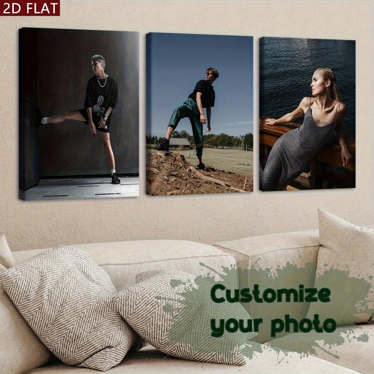 Custom Canvas Wall Art — Elegant Living Room Portraits | A Unique, Exclusive Gift for Couples | Durable & Long-Lasting — Modern