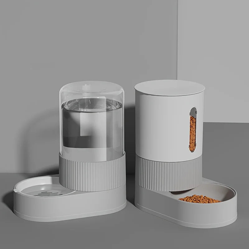 Large Capacity Cat Feeder Automatic Cat Water Dispenser Cat Food Bowl Gravity Food Storage Container for Cats Dogs Pet Supplies