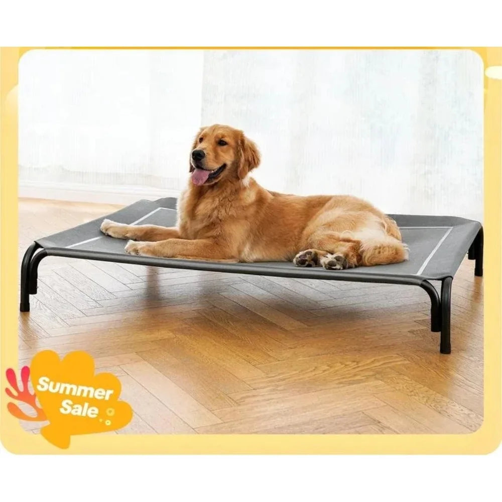 Elevated Dog Bed for Large Dogs Cooling Pet Cot Breathable Mesh Durable Frame Easy Clean Raised Pet Bed Indoor Outdoor Home