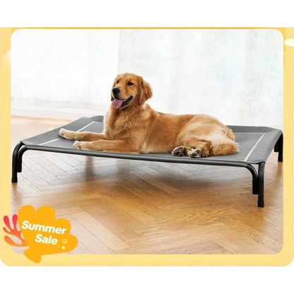 Elevated Dog Bed for Large Dogs Cooling Pet Cot Breathable Mesh Durable Frame Easy Clean Raised Pet Bed Indoor Outdoor Home