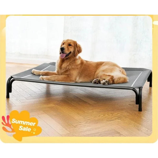 Elevated Dog Bed for Large Dogs Cooling Pet Cot Breathable Mesh Durable Frame Easy Clean Raised Pet Bed Indoor Outdoor Home