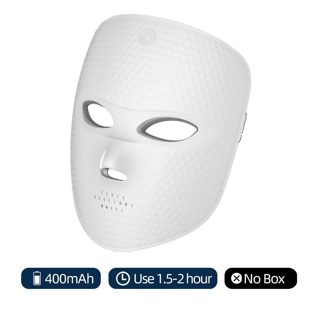 Wireless LED Facial Mask 7 Colors Light Photon Skin Tighten Rejuvenation Brighten Anti-Aging Skin Beauty Device