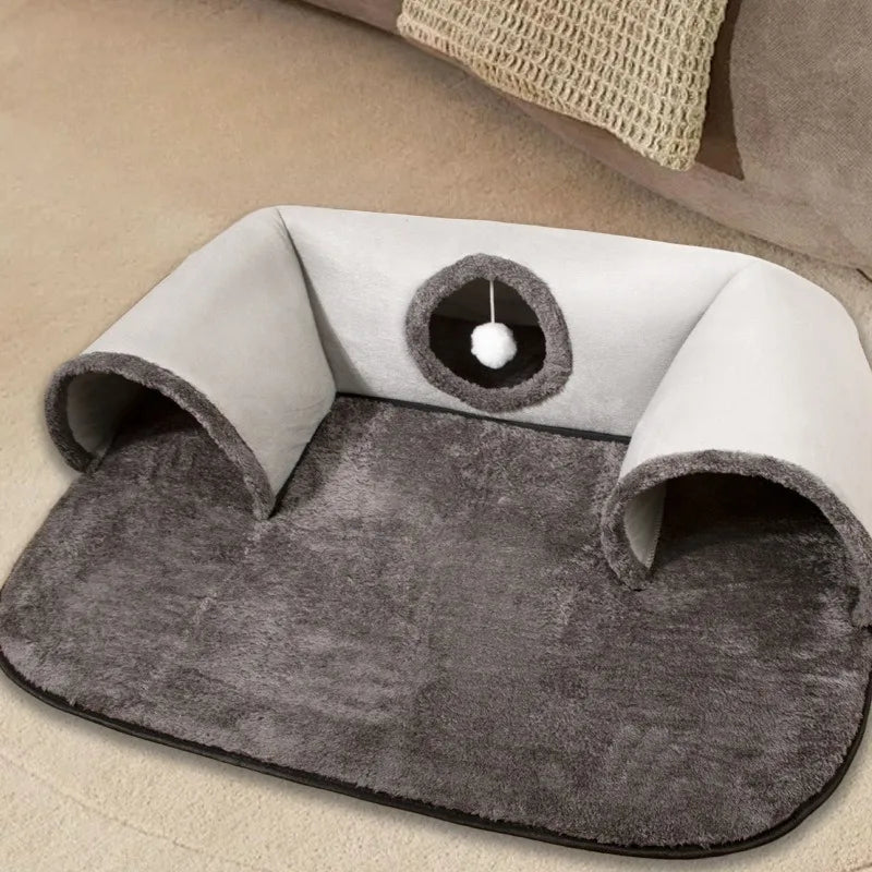 New U-shaped tunnel cat bed with removable and washable cat bed fun cat mat for hide seek suitable for all seasons pet supplies