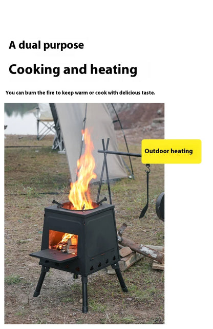 Factory Wholesale Portable Foldable Outdoor Camping Grill Detachable Wood Stove for Charcoal Cooking for Outdoor Adventures