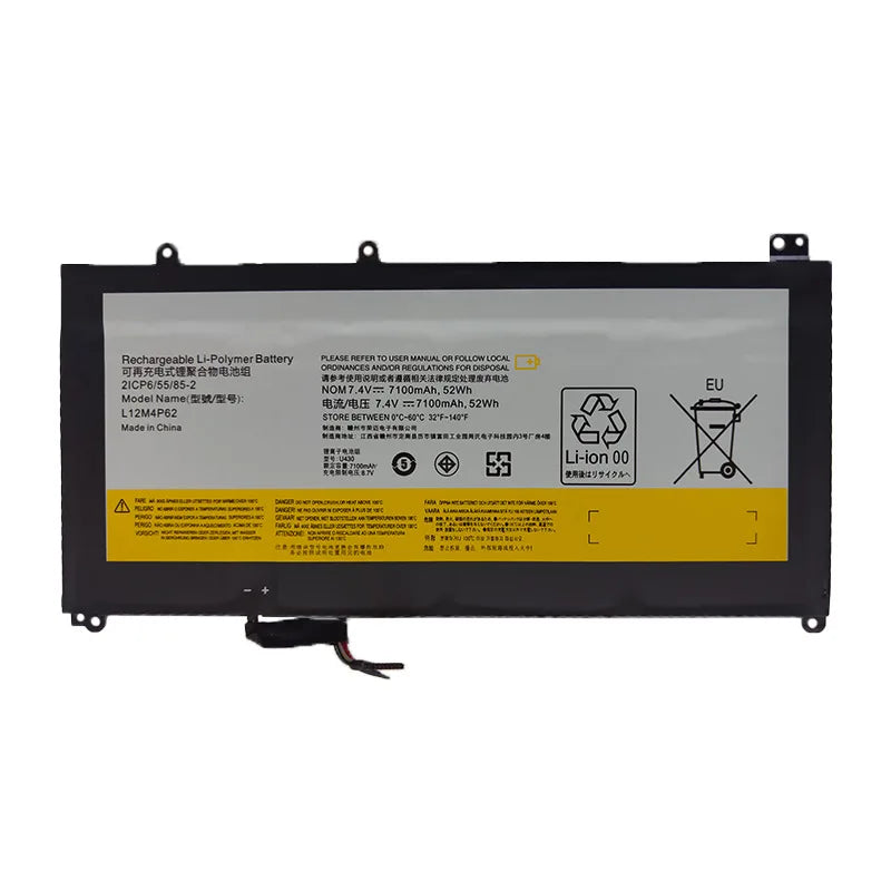 L12M4P62 7.4V 7100mAh 52Wh Laptop Battery For Lenovo IdeaPad U330 U430 U430P U530 U530P U330T 2ICP6/55/85-2 121500163 121500200