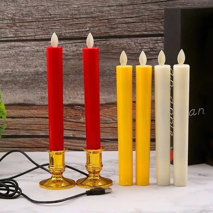 Creative LED Flameless Candles Lights Wedding Birthday Party Simulation Candles Lamp Long Electric Flickering Candlesticks