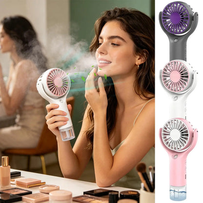 Portable Water Mist Fan Mini Handheld Fan USB Charging Spray Fans Portable Personal Hand Held Small Cooling Fan for Outdoor