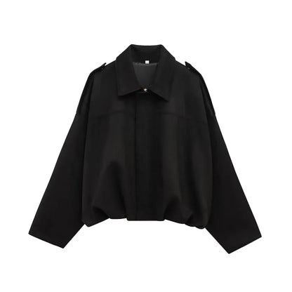 HXAO Elegant Bomber Jackets 2025 Women's Spring Long Sleeve Jackets Ladies Fashion Casual Plus Size Coats New In Outerwears