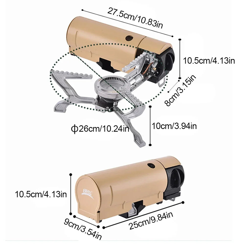 Outdoor Portable Folding Cassette Stove for Camping Butane High-Fire Integrated All-in-One Gas Stove Trekking Accessory