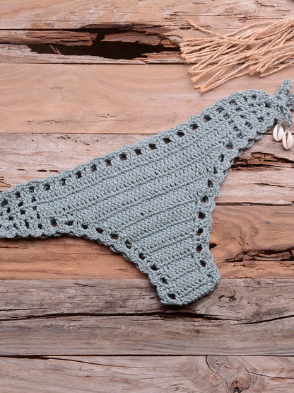 Sexy Crochet Bikinis Sets Handmade Knitted Cotton Swimwear Swimsuit Top + Bottom Bandage Women Sexy Beachwear Biquinis