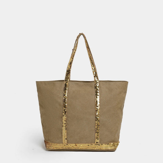 2025 Women's New Retro Shoulder Crossbody Bag Casual Handbag Canvas Shoulder Bag Sequin Large Capacity Tote Bag