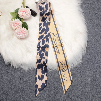 2024 New Luxury Brand Scarf Tarot Women Scarf Bag Hair Skinny Silk Scarves Design Foulard Neckerchief Headband For Ladies