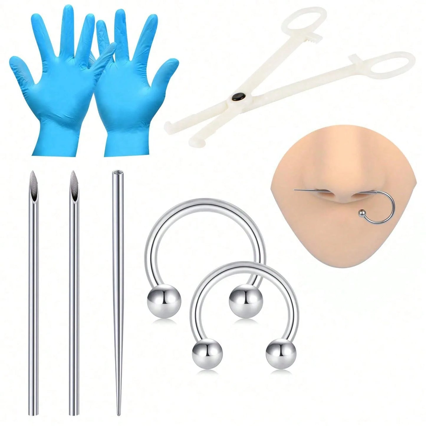 Piercing Kit For All Piercings, Piercing Taper For Belly Button Nose Septum Nipple Tongue Eyebrow Lip Piercing