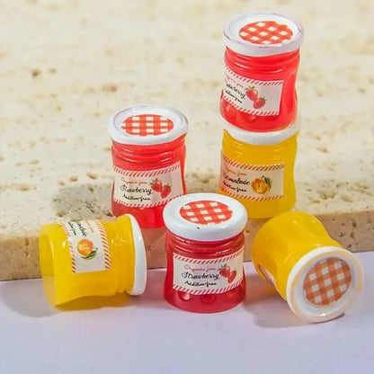 10Pcs Cute Strawberry Orange Jam Jar Resin Charms Pendants for Jewelry Making DIY Earring Keychain Decoration Accessories
