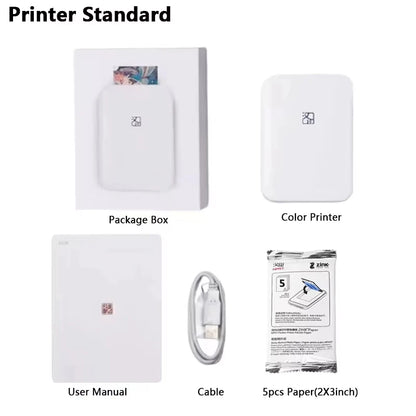 HPRT MT53 Color Photo Printer Pocket Printer 2x3 Inch Print Mini Printer Bluetooth Mobile Handheld HD Pocket Printing Machine