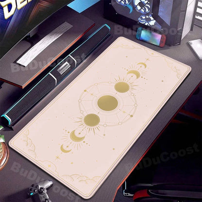 XXL Computer Desk Pad Pink Art keyboardpad Moon Space Mousepad Laptop Table Mat 900x400mm Rubber Anti-slip Soft Desktop Mice Pad
