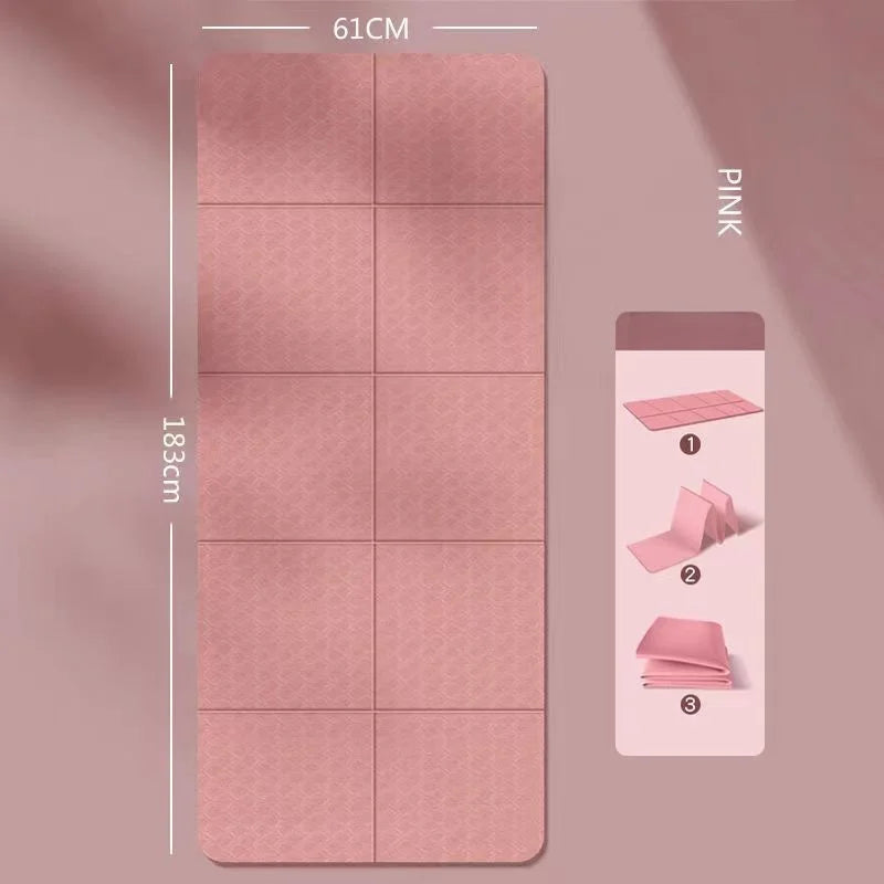 Foldable Yoga Mat Portable Thickened Fitness Mat For Pilates And Floor Exercises Double-sided Non-slip Nap Mat