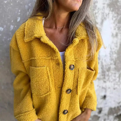 2025 Autumn Winter Clothes Women Lapel Single-breasted Lapel Jacket Solid Color Fashion New in Outerwears Pockets Coat Chic Tops