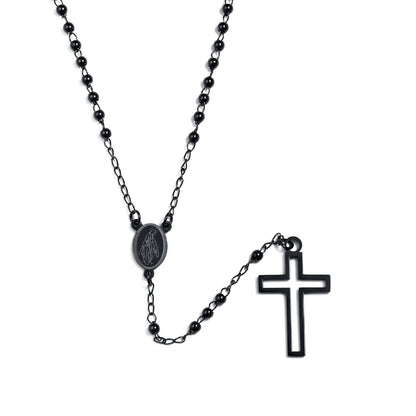 Simply Rosary Necklace,Cross Necklace, Virgin Mary Religious Necklace, Lariat Necklace for Men Women Jewelry
