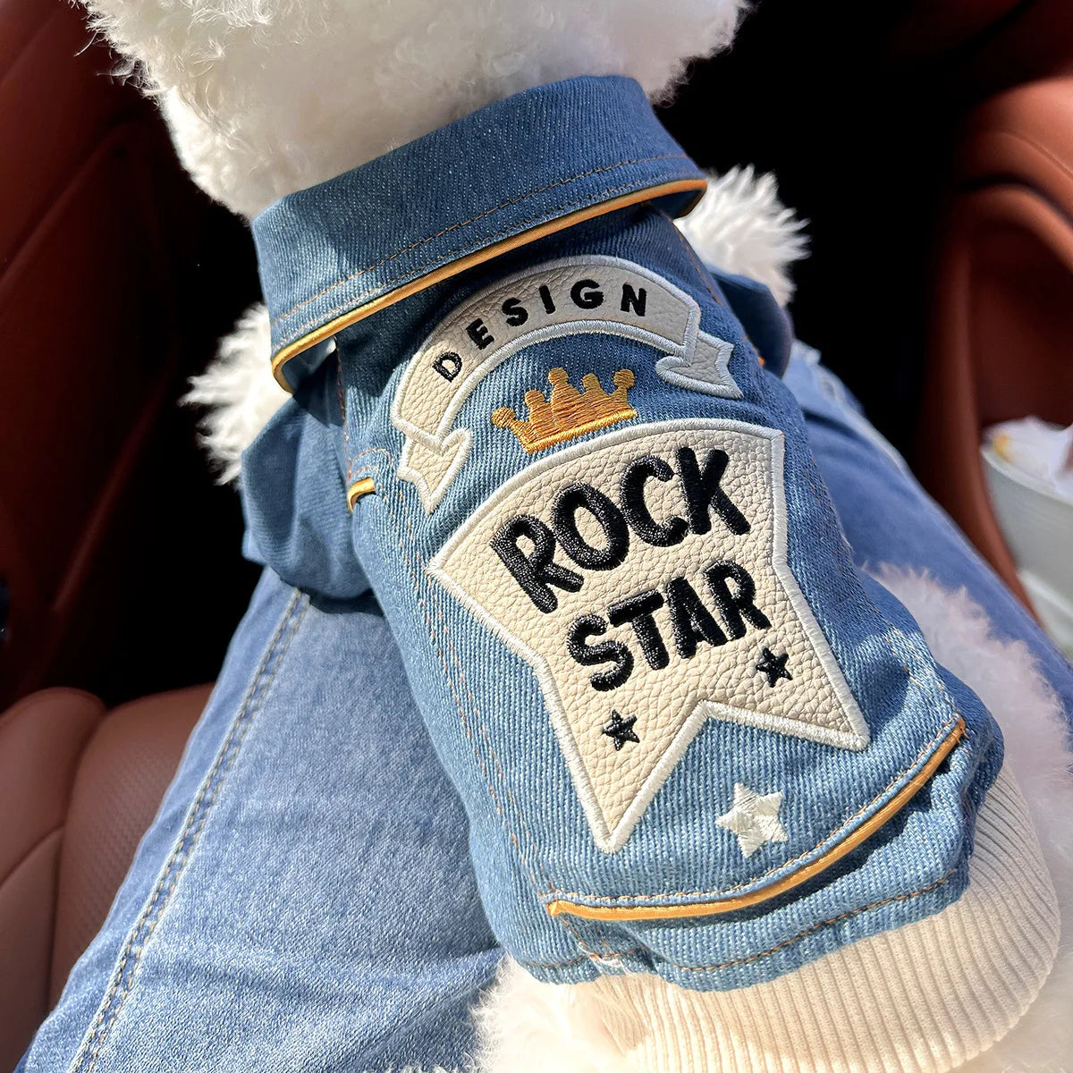 Pet Clothing Dog Cat Clothing Pet Handsome Fashion Cowboy Clothes Washed Vest Coat Collection Rock Denim Clothing Pet Products